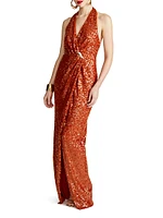 Svetlana Foil Sequin Gown