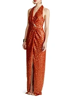 Svetlana Foil Sequin Gown