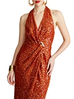 Svetlana Foil Sequin Gown