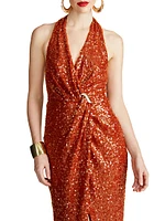 Svetlana Foil Sequin Gown