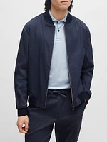 Slim Fit Jacket a Linen Blend