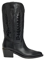 Whitney 55MM Crocodile-Embossed Leather Boots