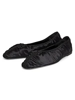 The Gathered Satin Ballet Flats