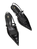 Sharp 50MM Croc-Effect Leather Slingback Pumps