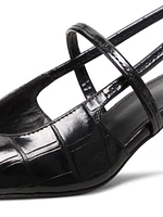 Sharp 50MM Croc-Effect Leather Slingback Pumps