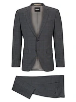 Slim Fit Suit in Checked Stretch Wool