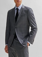 Slim Fit Suit in Checked Stretch Wool