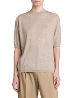 Short-Sleeve Cashmere Sweater