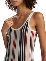 Striped Knit Scoopneck Tank Top