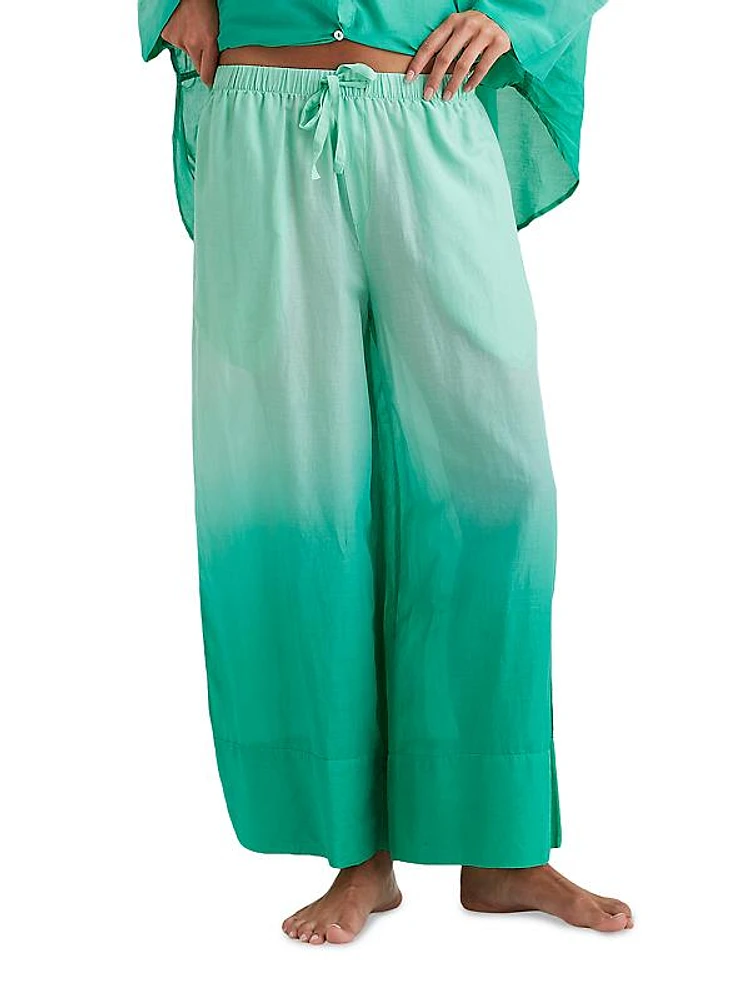 Ombré Cotton Wide-Leg Pants