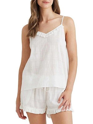 Ivy 2-Piece Ruffled Cotton Short Pajamas