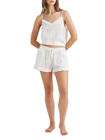 Ivy 2-Piece Ruffled Cotton Short Pajamas