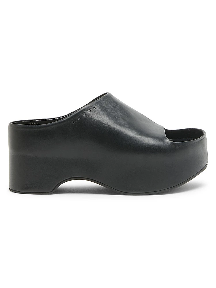 45MM Monochromatic Leather Clog Sandals