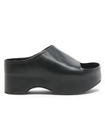 45MM Monochromatic Leather Clog Sandals
