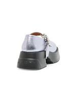 50MM Metallic Leather Buckle Mary Janes