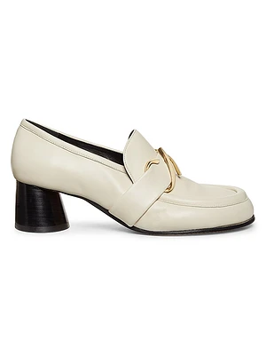 55MM Monogram Logo Leather Loafer Pumps