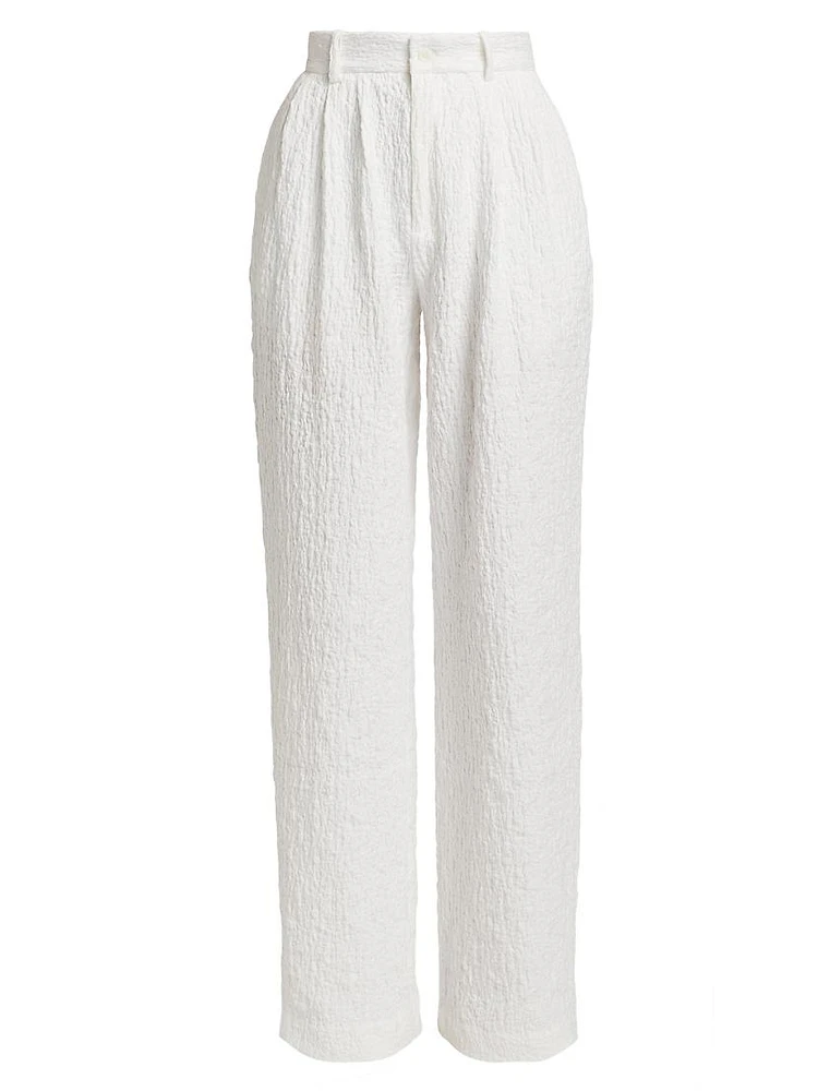 Krew Crinkled Straight-Leg Pants