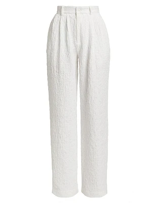 Krew Crinkled Straight-Leg Pants