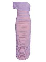 Lucia Ruched Mesh Maxi Dress