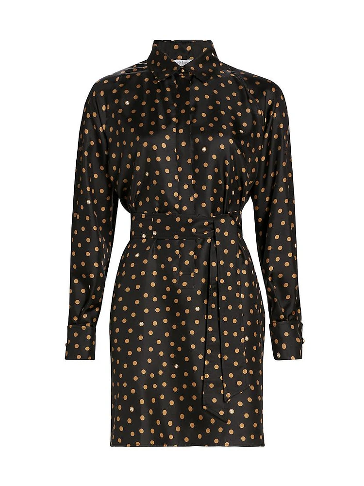 Shock Polka Dot Silk Shirtdress