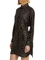 Shock Polka Dot Silk Shirtdress