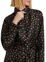 Shock Polka Dot Silk Shirtdress