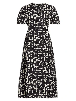 Callas Abstract Cotton-Blend Cocktail Dress