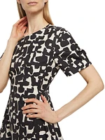 Callas Abstract Cotton-Blend Cocktail Dress