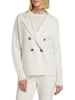 Micio Wool & Cashmere-Blend Double-Breasted Suit Jacket