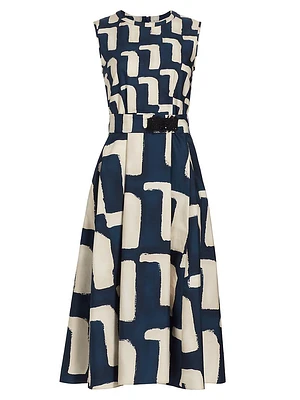 Diorama Abstract Cotton Cocktail Dress