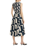 Diorama Abstract Cotton Cocktail Dress