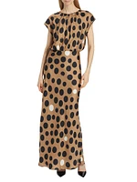 Juglas Polka Dot Silk Maxi Dress