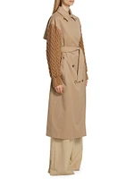 Cicladi Knit-Sleeve Trench Coat