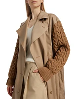 Cicladi Knit-Sleeve Trench Coat