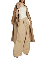 Cicladi Knit-Sleeve Trench Coat