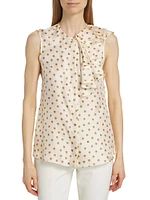 Pegli Silk Polka-Dot Top