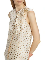 Pegli Silk Polka-Dot Top