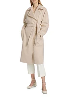 Agosto Asymmetric Zip Wool Coat