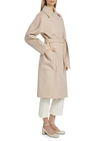 Agosto Asymmetric Zip Wool Coat