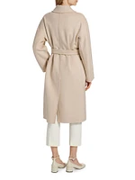 Agosto Asymmetric Zip Wool Coat