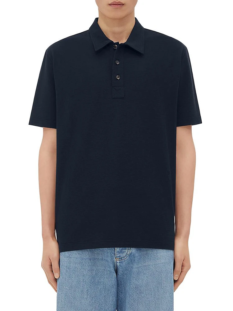 Embroidered Cotton-Blend Polo