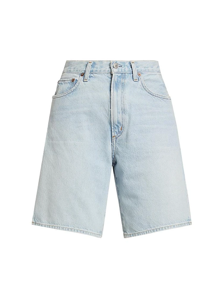 Vida Denim High-Rise Split Jean Shorts