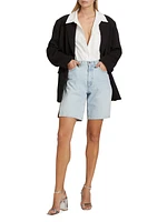 Vida Denim High-Rise Split Jean Shorts