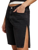 VidaHigh-Rise Split Jean Shorts