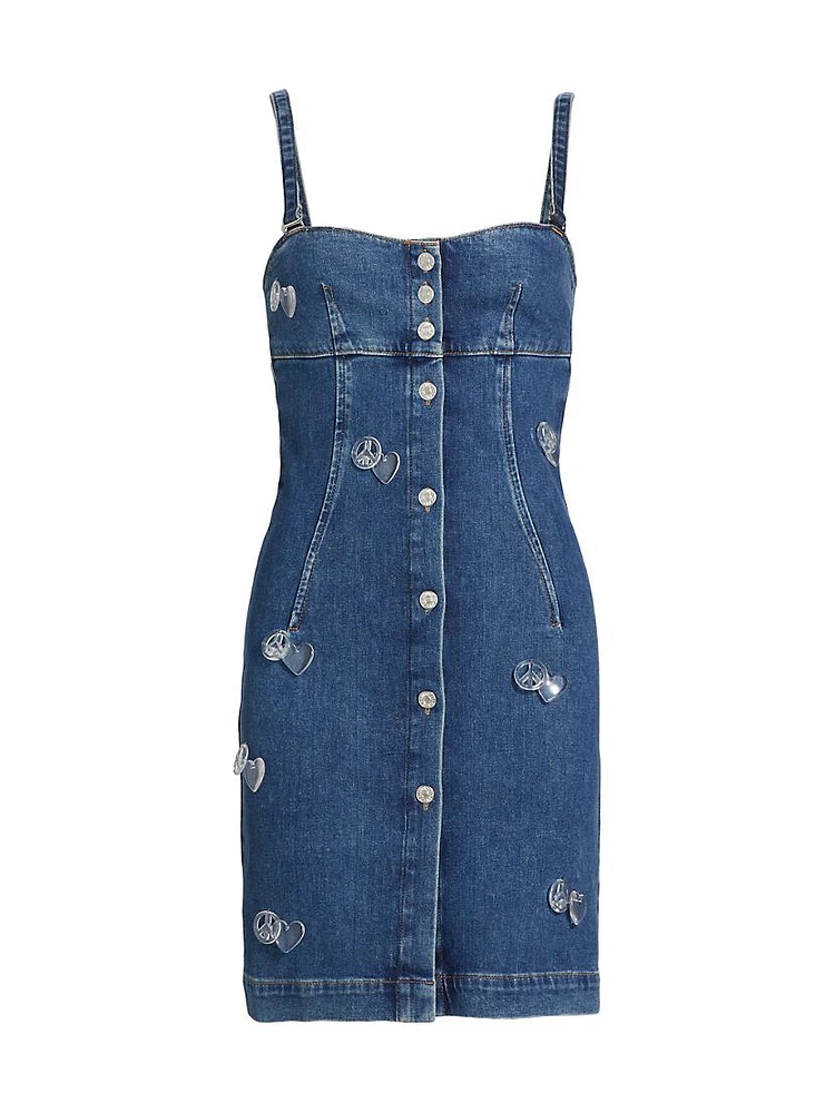 Denim Peace Charm Minidress