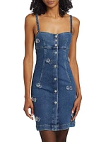 Denim Peace Charm Minidress