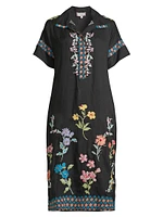 Evangeline Dolman Embroidered Shirtdress