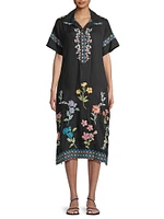 Evangeline Dolman Embroidered Shirtdress