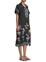 Evangeline Dolman Embroidered Shirtdress