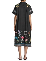 Evangeline Dolman Embroidered Shirtdress